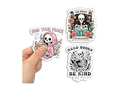 GNAART Skeleton Flower Bookish Stickers