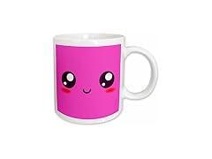3dRose Hot Pink Cute smiling Square Mug