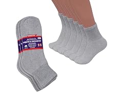 {12-Pairs} Cotton Diabetic Quarter Socks
