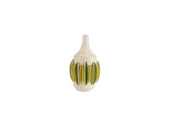 Creative Co-Op Handmade Speckled Stoneware Vase with 3D Pleats
