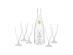 Stackable Acrylic Glasses with Storage Bottle, Set of 5