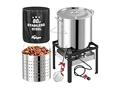 80QT Stainless Steel Crawfish Boiler | Seafood Boiling Kit