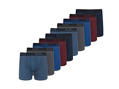 PUMA Men's 10 Pack Training Fit Boxer Briefs