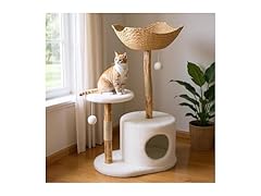 43" Tall Multi-Level Real Wood Cat Tree Tower