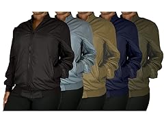 Womens Lightweight Bomber Flight Jacket (1 or 2Pk)