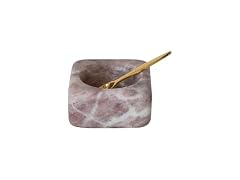 Bloomingville Marble Bowl with Brass Spoon, Pink