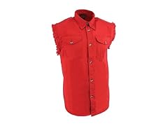 Men's Red Lightweight Denim Shirt