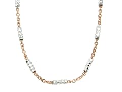 2-Color 14k Rose Gold Plated Sterling Silver Brite Chain