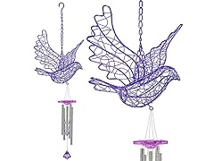 Filigree Dove Wind Chime - Purple