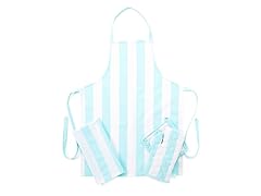 White & Aqua Apron Set