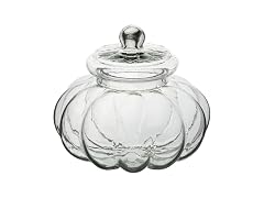 Creative Co-Op Ribbed Glass Jar Clear