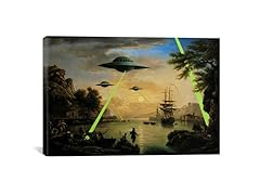 Flying Saucers Aliens by Banksy Canvas Print