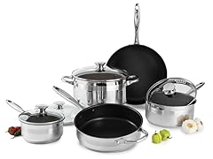 Wolfgang Puck 9-Piece Nonstick Cookware: Silver/Black