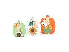 SYESQL 3Pcs Fall Pumpkin Wooden Signs