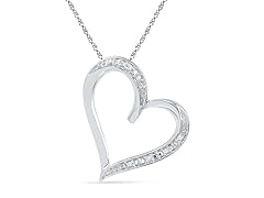 Sterling Silver Dia Accent Heart Necklace