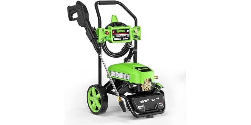 GREENER PW06-2 Electric Pressure Washer 3800 Max PSI