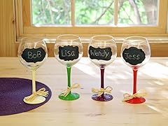 Chalkboard Wine Glasses 18oz.-Set of 4