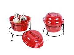 Dome Grill Condiment Set - Red/Black