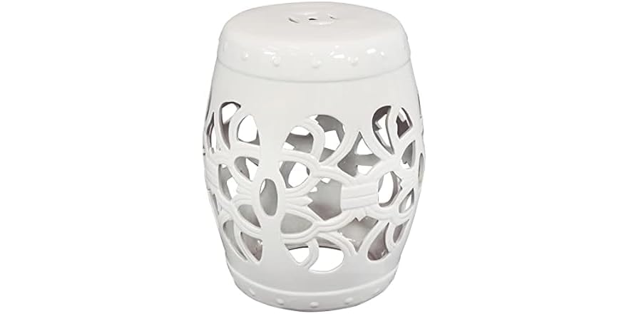 Sunnydaze Knotted Quatrefoil Ceramic Side Table