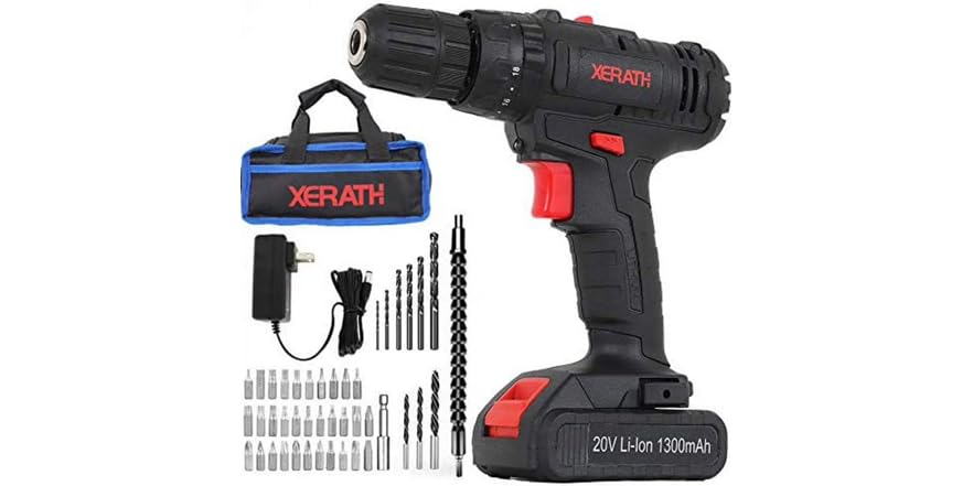 20V Cordless Drill Driver Kit, 46pc