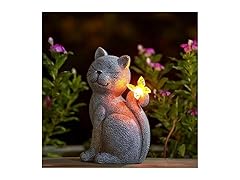Solar Outdoor Cat Statue Décor