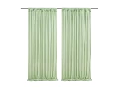 QueenDream Sage Green Backdrop Curtain 10x10ft