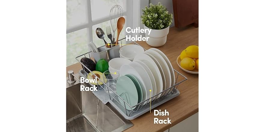 Drain Rack Set Space-Saving Dish Drainer Rack Set