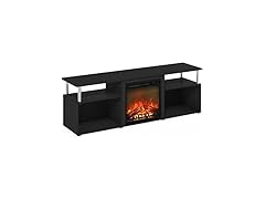 Furinno Jensen Open Storage Fireplace TV Center