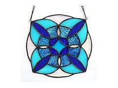 Geometric Blue Stained Window Glass