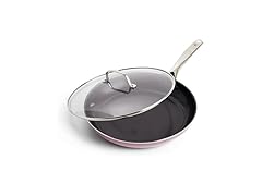Blue Diamond 12" Nonstick Frying Pan with Lid, Pink