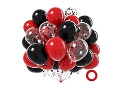 ZHMYBLN Red and Black Balloons, 90Pcs 12 inch
