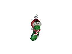 Kurt S. Adler Noble Gems Merry Christmas Pickle Glass Ornament