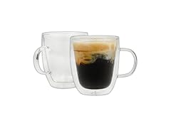 Mr. Coffee 16 Ounce Insulated Double Wall Glass Coffee & Tea Cups
