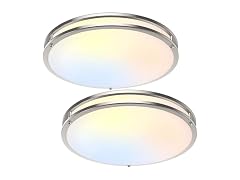 TOBUSA 18inch 50W LED Flush Mount Ceiling Lights 5600lm, 2 Pack
