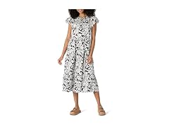 Amazon Essentials Women Dress Black Ivory Folk Flo