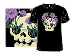 Skull with Purple Flowers