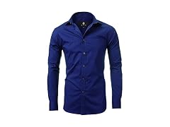 Diig Men Solid Slim Long Sleeve Dress Shirt