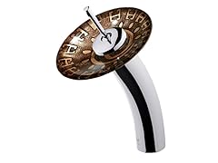 VIGO Single Lever Waterfall Faucet with Aztec Glass Disc