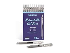 WRITECH Retractable Gel Ink Pens: 0.7mm Black