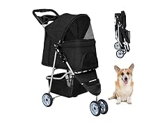 BestPet | 3-Wheel Foldable Pet Stroller | Black