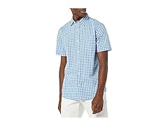 Mens SlimFit Poplin Light Blue Gingham (XS)