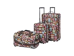Rockland Vara Softside 3Pc Luggage Set, Owl