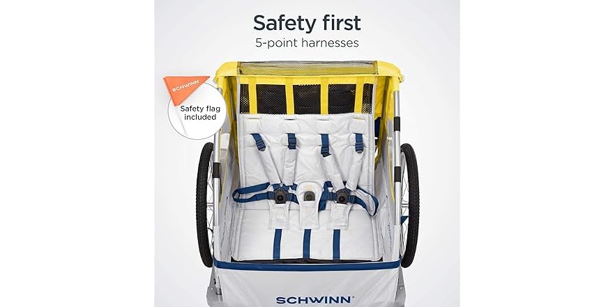 Schwinn Echo Bike Trailer – Safe & Comfortable 2-Seat Design - Image 4