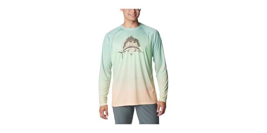 Chemise Manches Longues Columbia Terminal Tackle Pour Homme Vert Glac Logo Blanc Taille 4xl~p127559861
