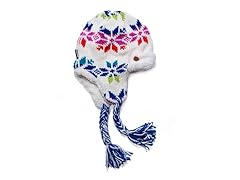 Candy Coated Snowflake Tassel Helmet, White