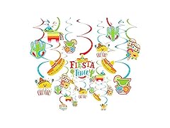 Fiesta Multicolor Foil Hanging Swirls Decorations