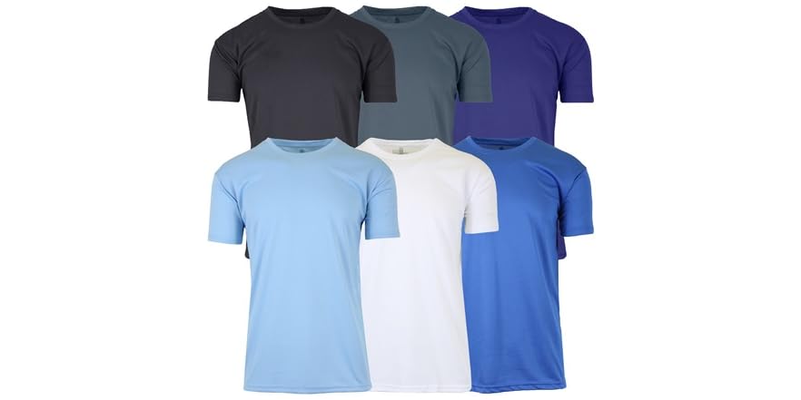 Men's 6Pk S/S Performance Active Tee