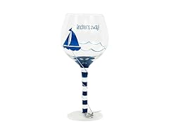 Nautical Anchors Away 18oz Wine Glass