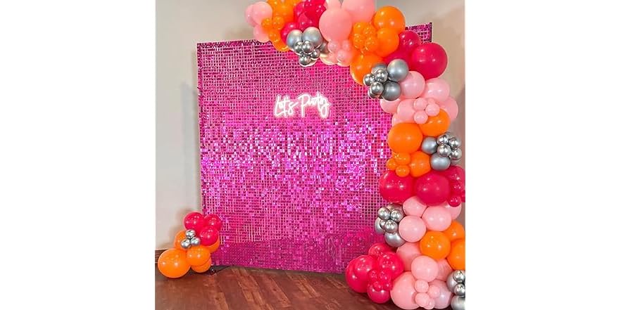 Pink Rip Button Backdrop Hot Pink Shimmer Backdrop Panels 30 Pack
