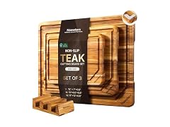 3 Pack Teak Wood Cutting Boards
